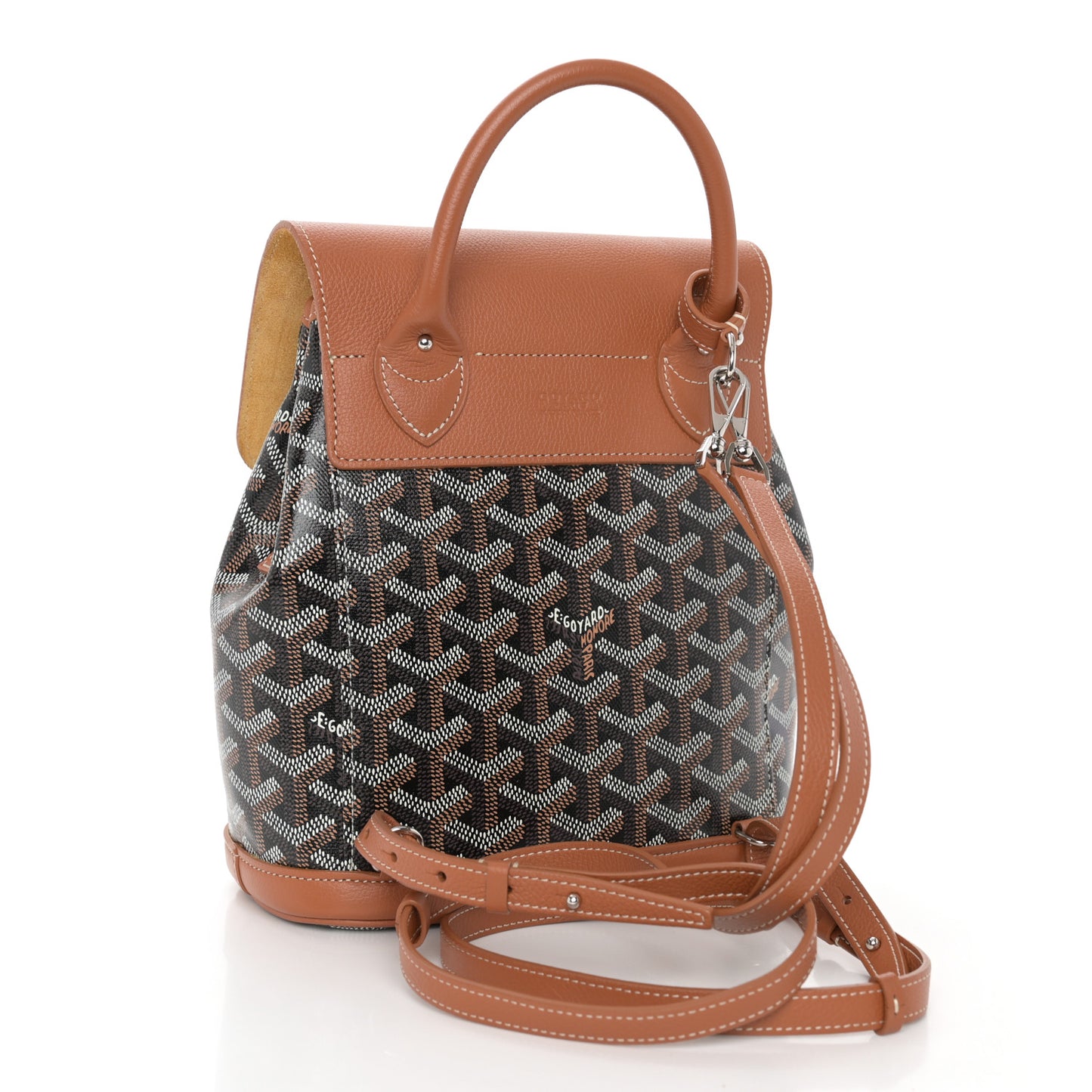 Goyardine Calfskin Mini Alpin Backpack Black Gold