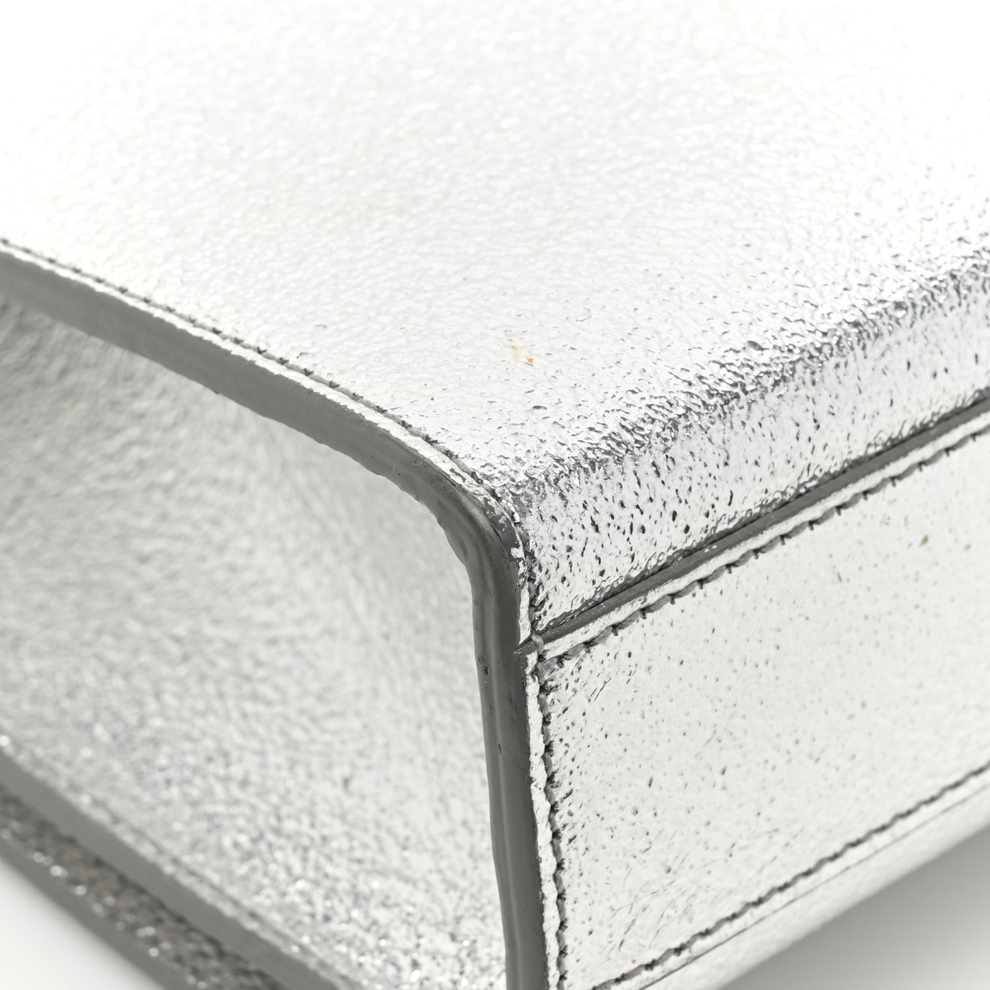 Metallic Calfskin Medium Classic Monogram Kate Satchel Platine