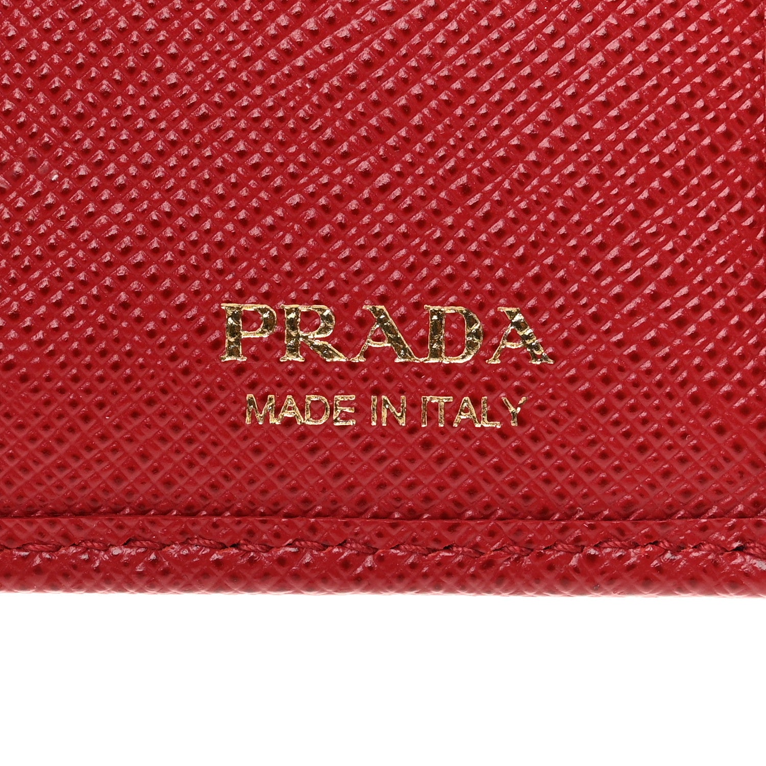 Prada Saffiano Zip Top Compact Wallet Fuoco 6 of 6