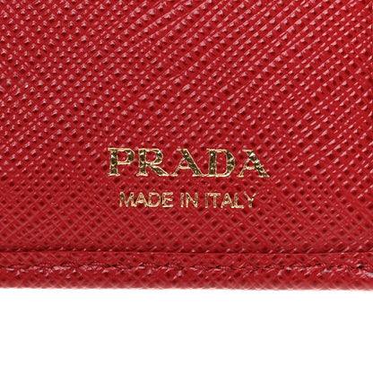 Prada Saffiano Zip Top Compact Wallet Fuoco 6 of 6