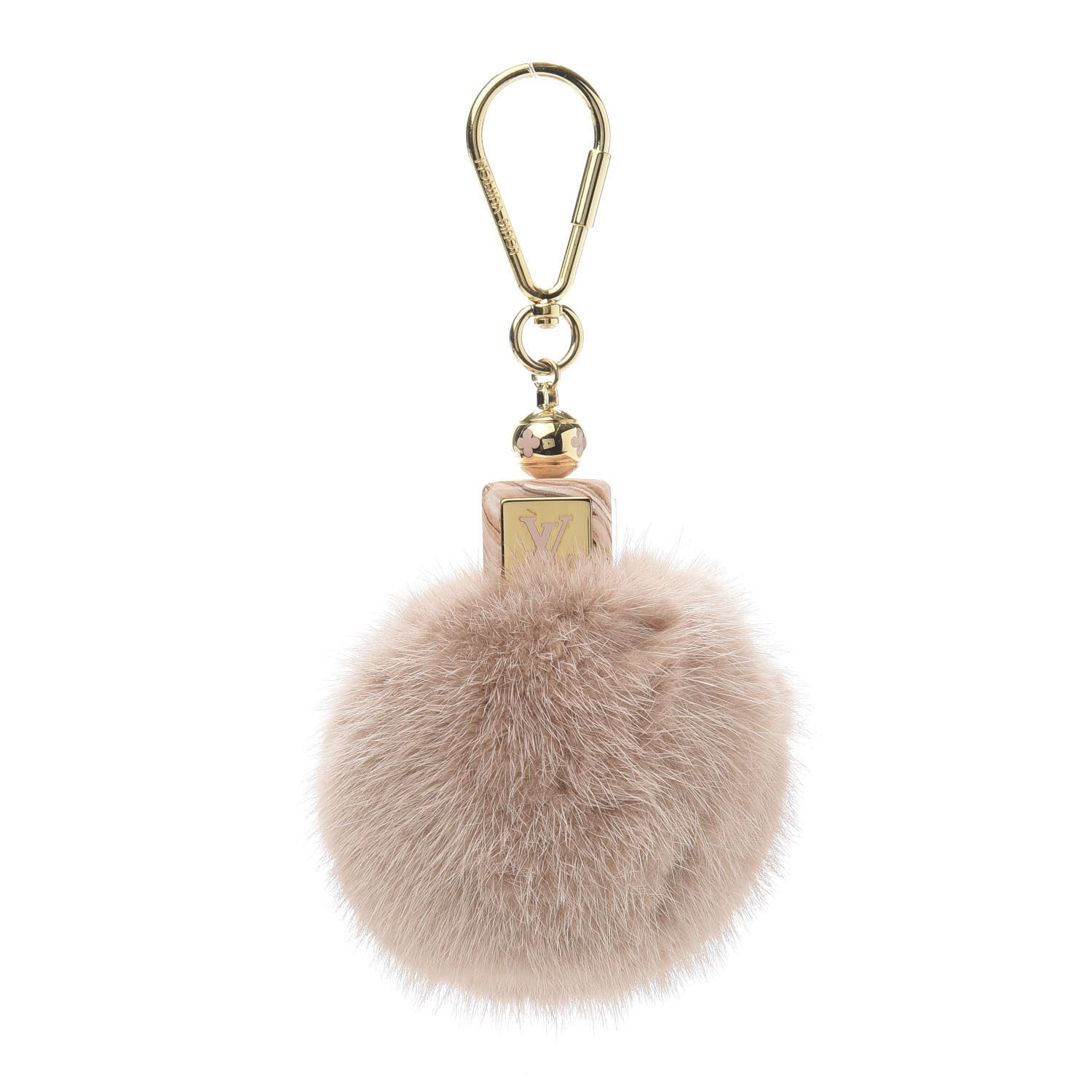 Louis Vuitton Mink Fur Fluffy Bag Charm Blush 1 of 5