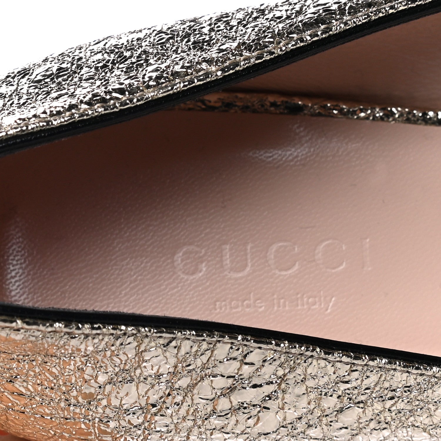 Gucci Galassia GG Marmont Fringe 50mm Loafer Pumps 37.5 Platino 6 of 7
