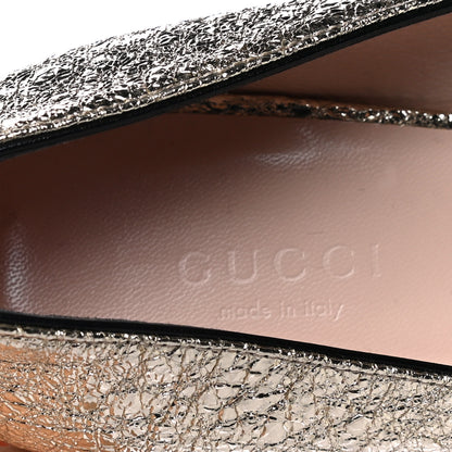 Gucci Galassia GG Marmont Fringe 50mm Loafer Pumps 37.5 Platino 6 of 7