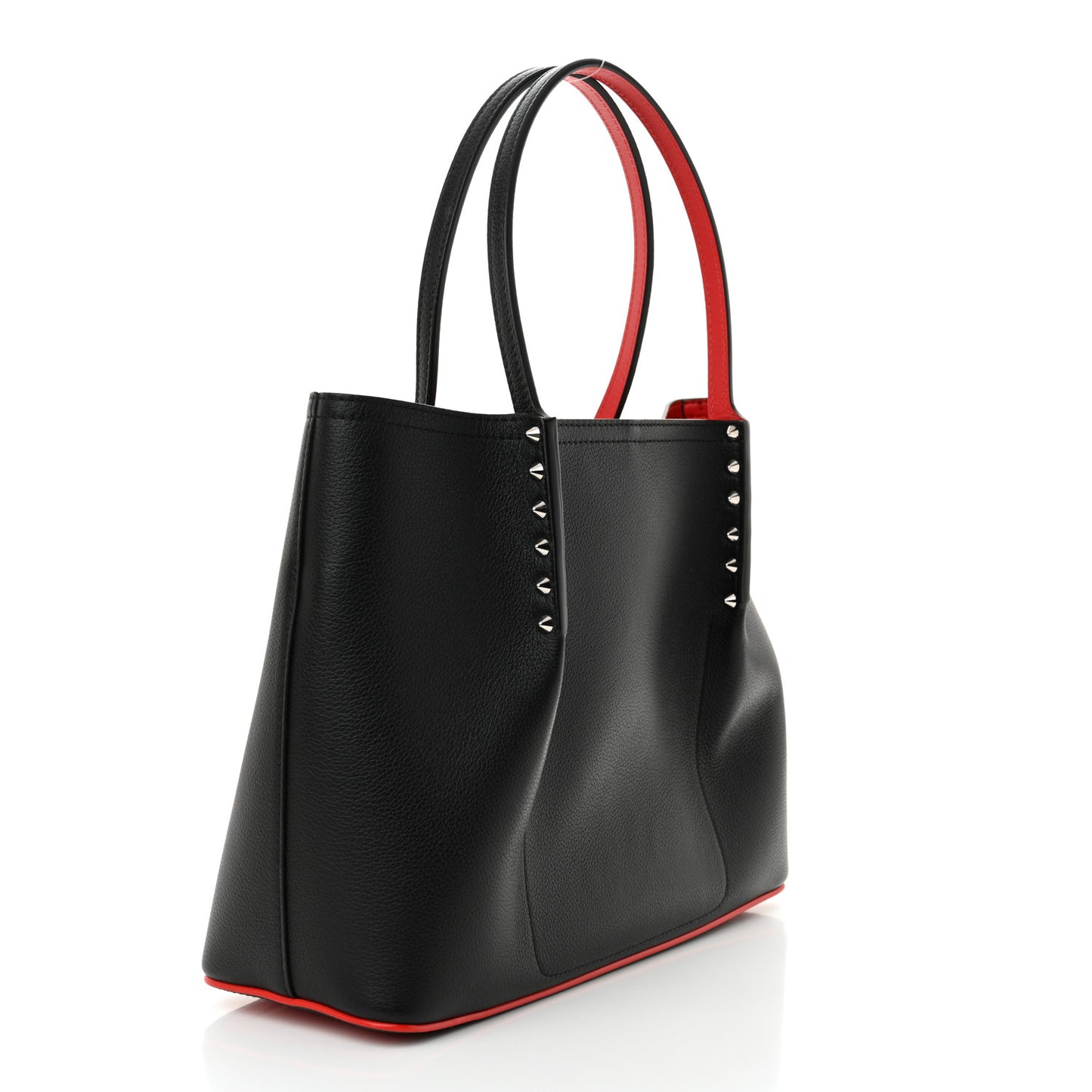 Calfskin Empire Spiked Small Cabarock Shopper Tote Black