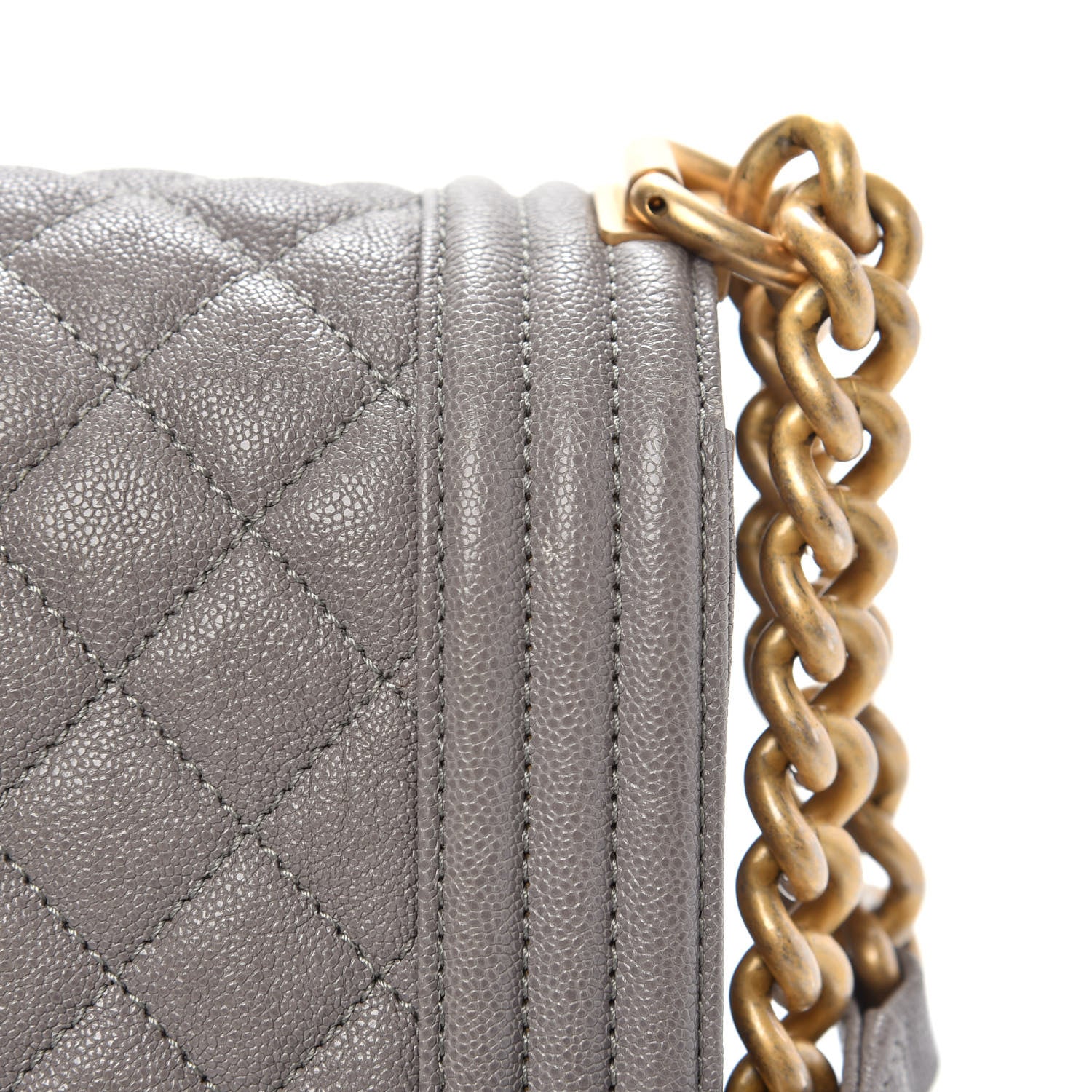 Chanel Caviar Quilted Medium Boy Flap Light Grey 10 of 12