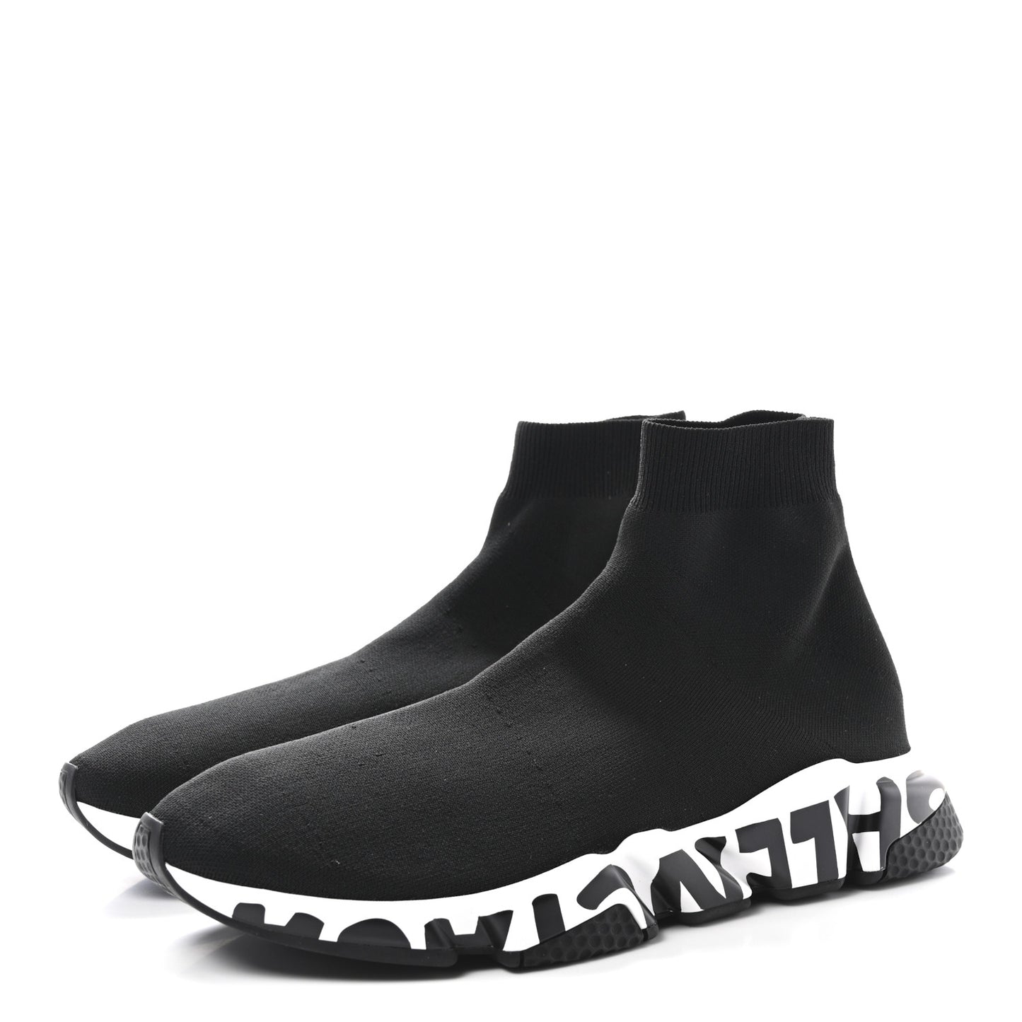 Neoprene Knit Mens Speed Graffiti Sneakers 46 Black White