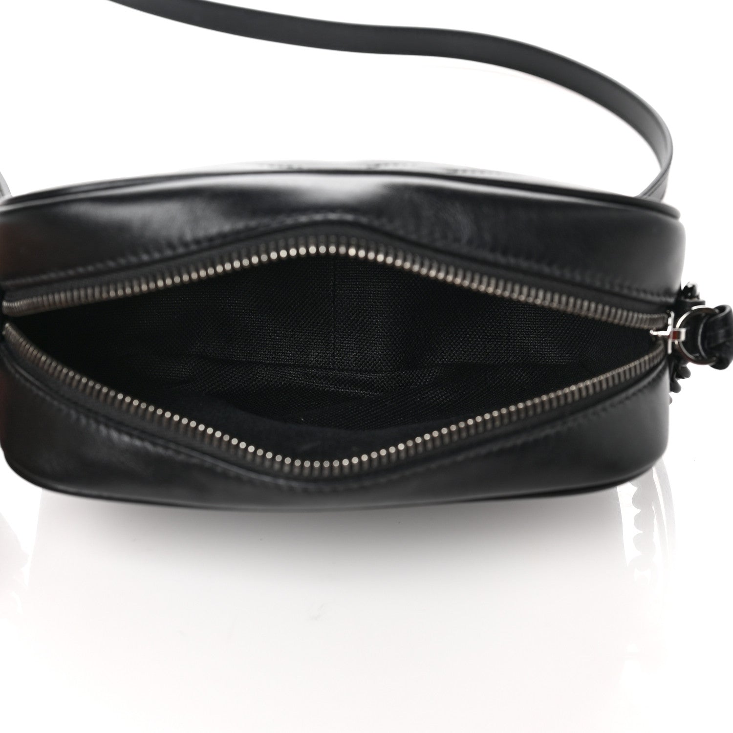 Gucci Calfskin Matelasse Monochrome Mini GG Marmont Chain Shoulder Bag Black 5 of 9