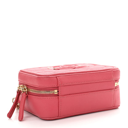 Chanel Caviar Quilted Small CC Filigree Vanity Case Pink 4 of 19