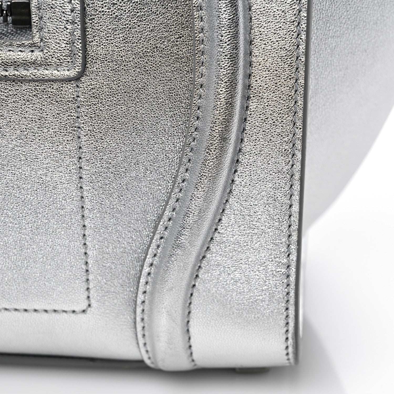 Celine Laminated Lambskin Micro Luggage Silver 13 of 18