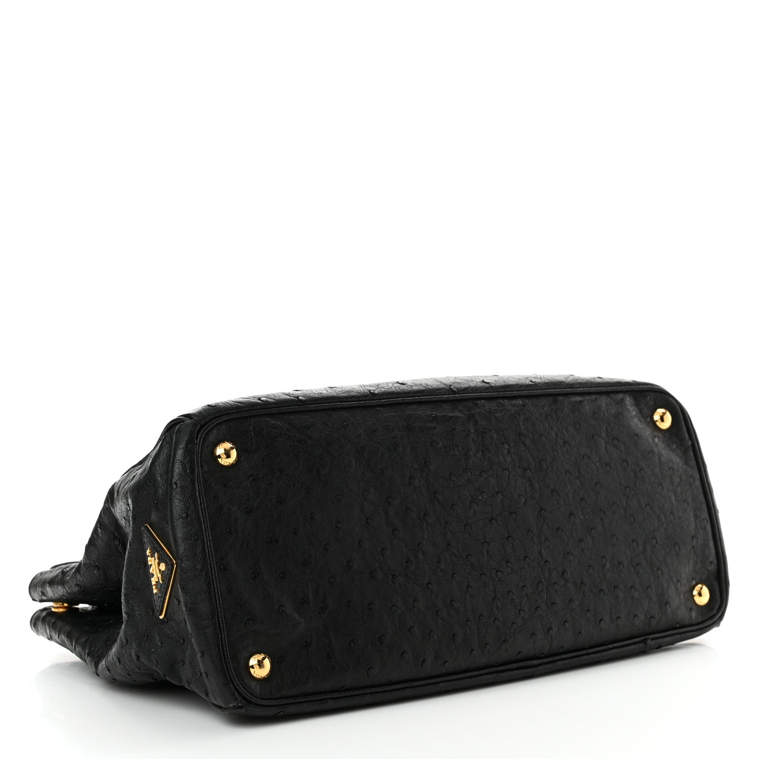 Prada Ostrich Tote Black 4 of 20