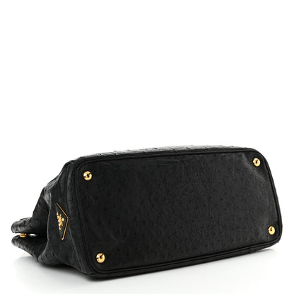 Prada Ostrich Tote Black 4 of 20