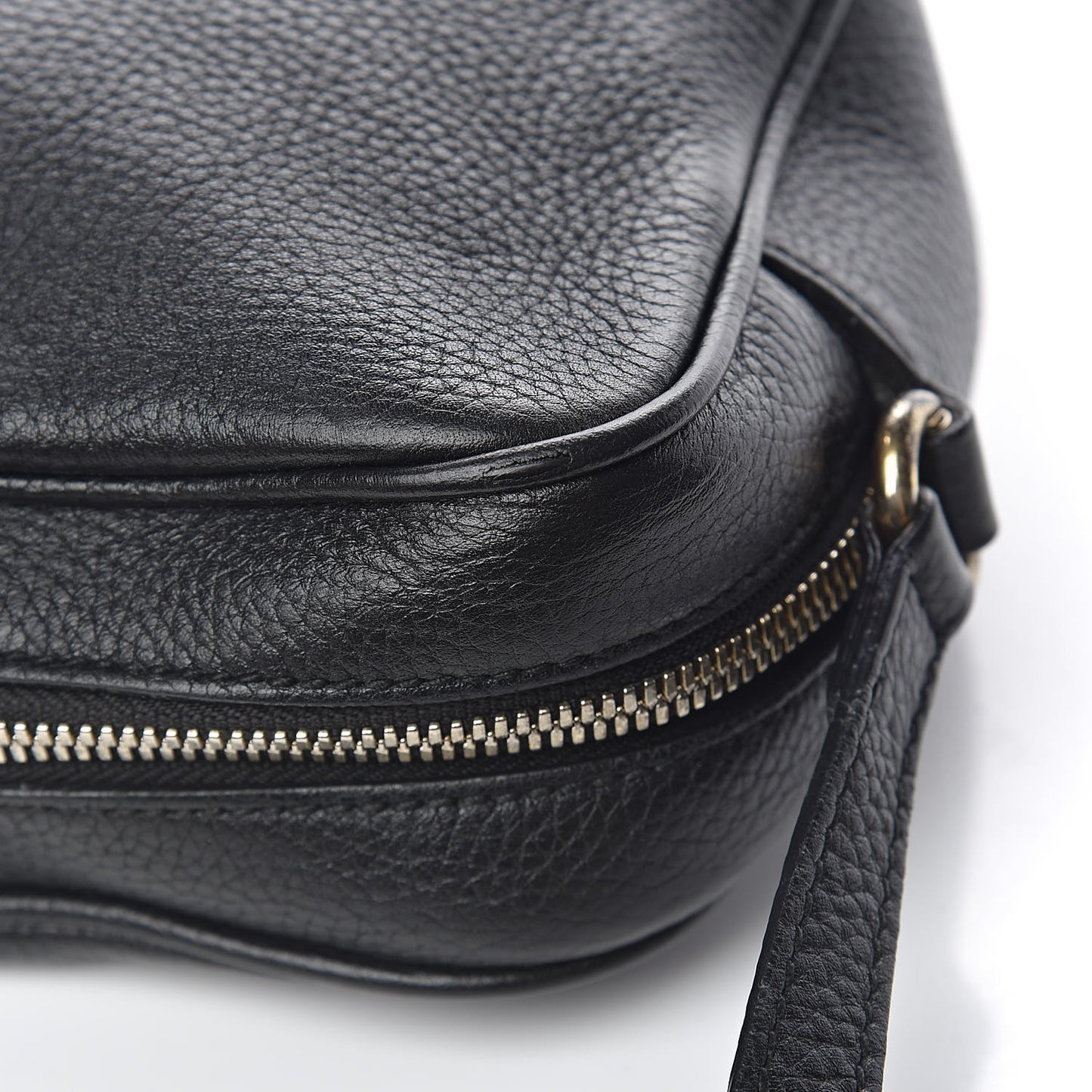 Pebbled Calfskin Small Soho Disco Bag Black