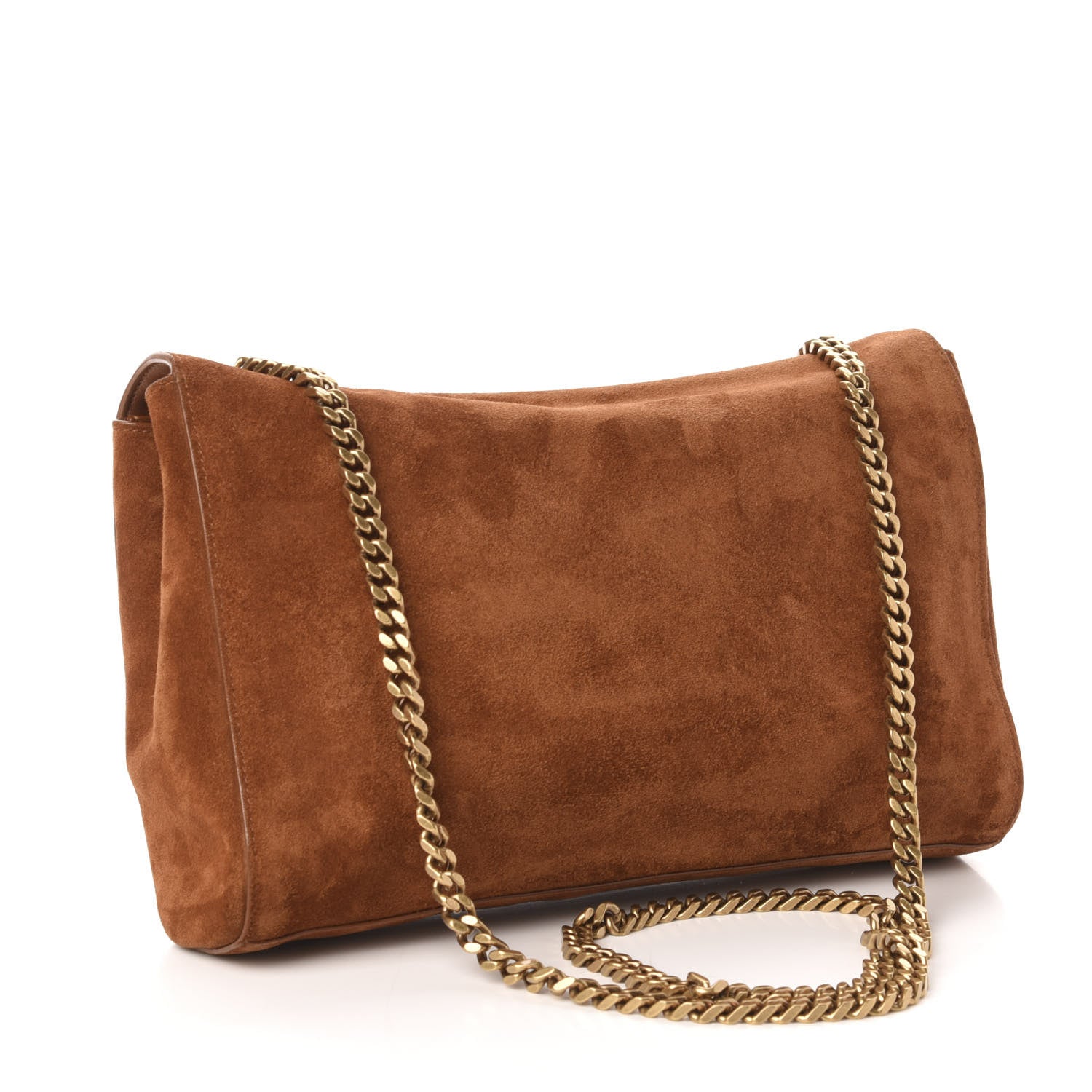 Saint Laurent Smooth Calfskin Suede Medium Reversible Monogram Kate Satchel Light Ochre 3 of 16