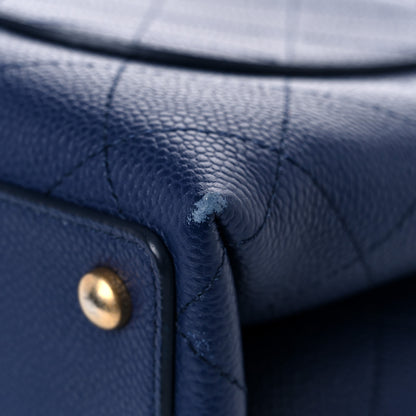 Chanel Grained Calfskin Stitched Flap Navy Blue 12 of 13