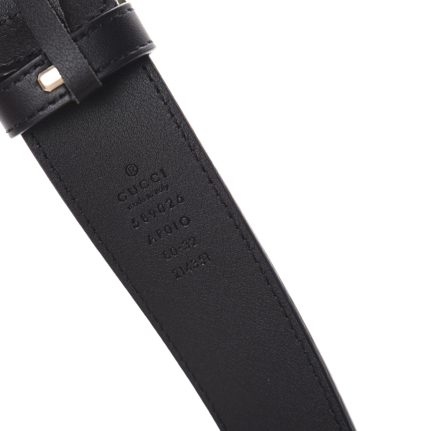 Gucci Moon Calfskin Crystal Tiger Head G Buckle 35mm Belt 80 32 Black 5 of 5