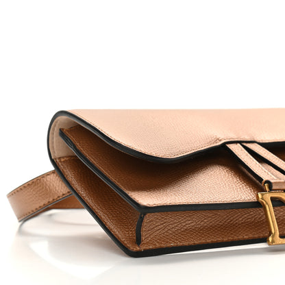 Christian Dior Metallic Grained Calfskin Saddle Belt Bag Gold 8 of 10