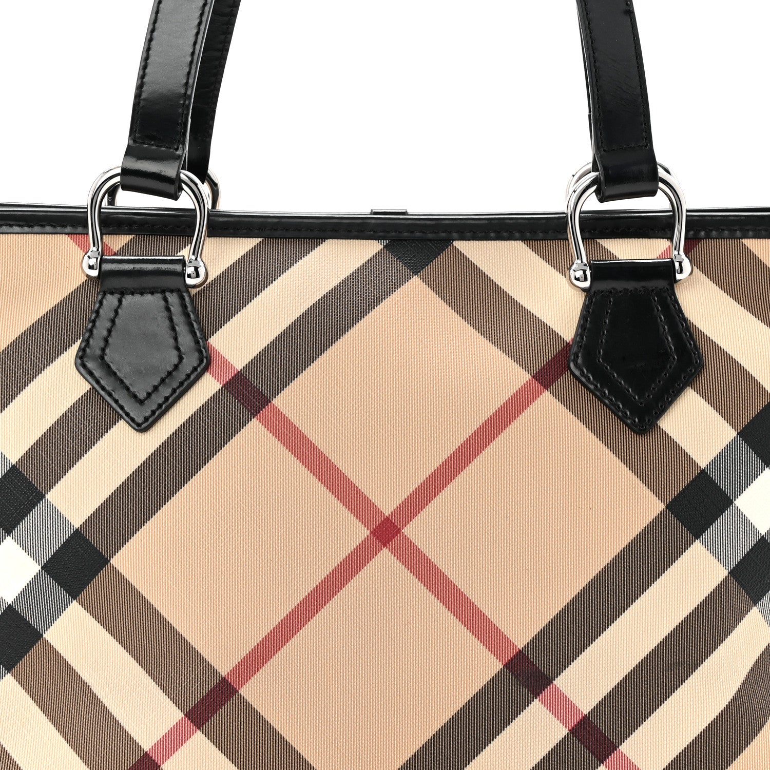 Burberry Supernova Check Small Nickie Tote Black 9 of 14
