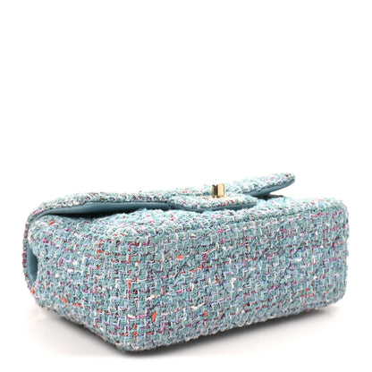Chanel Tweed Quilted Mini Rectangular Flap Blue Multicolor 3 of 10