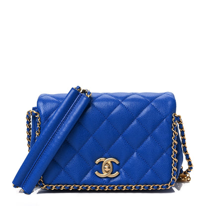 Chanel Caviar Quilted Mini Never Ending Chain Flap Blue 1 of 7