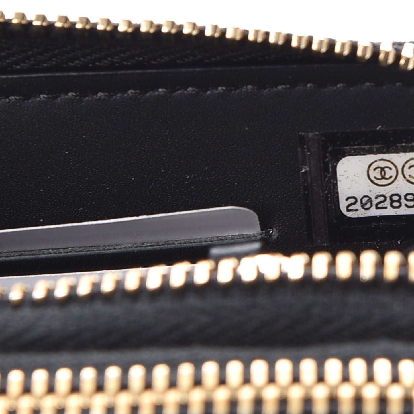 Caviar Quilted Large Zip Around Wallet Black