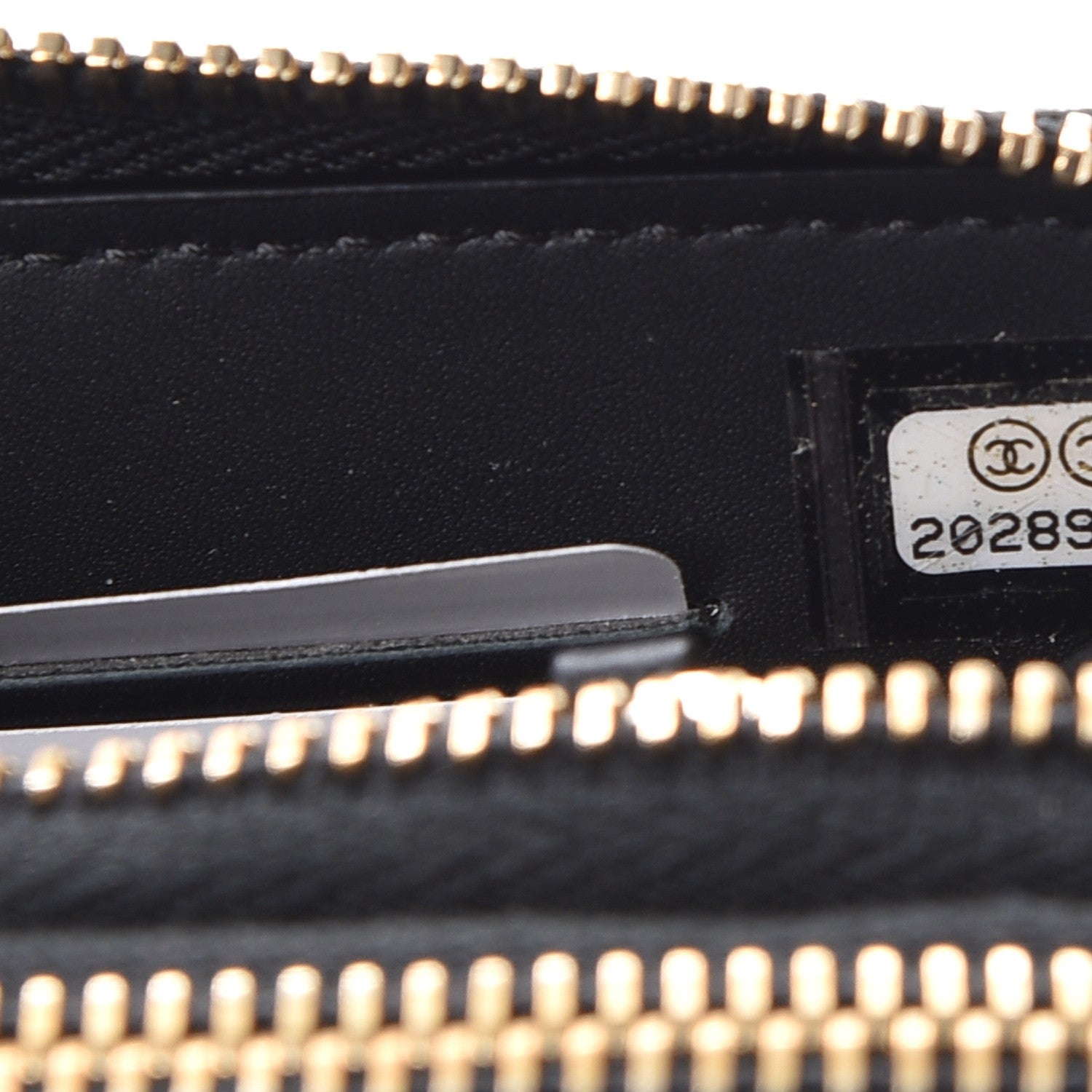 Chanel Caviar Quilted Large Zip Around Wallet Black 9 of 12