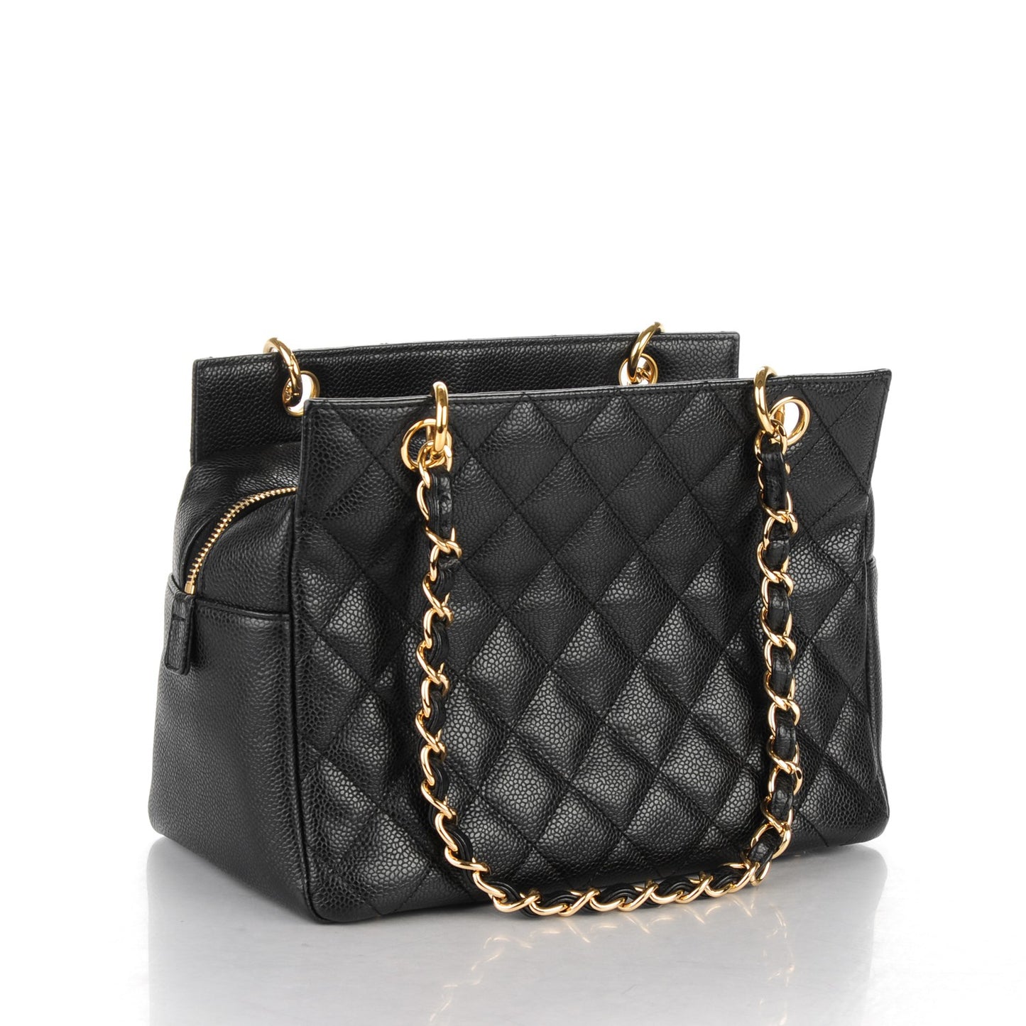 Caviar Quilted Petit Timeless Tote PTT Black