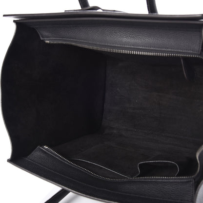 Celine Drummed Calfskin Mini Luggage Black 5 of 8