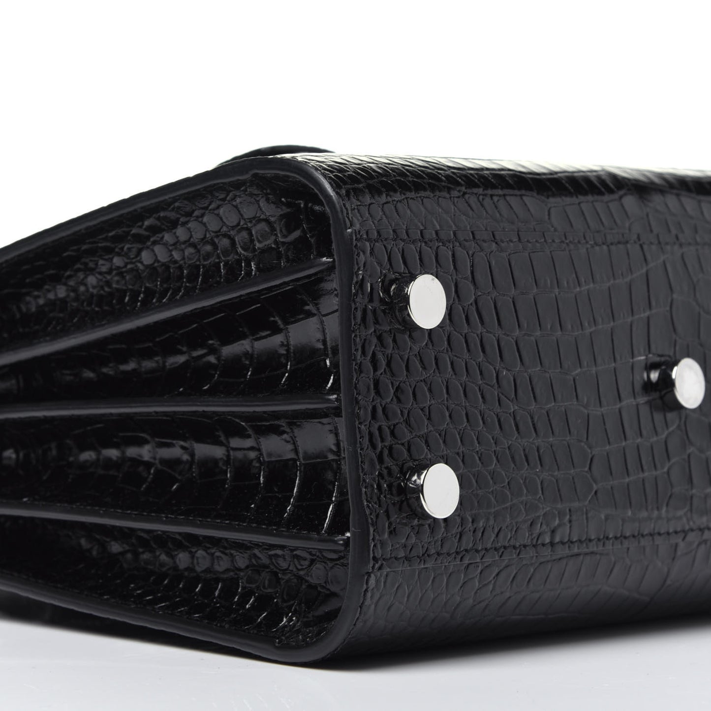 Calfskin Crocodile Embossed Nano Sac De Jour Black
