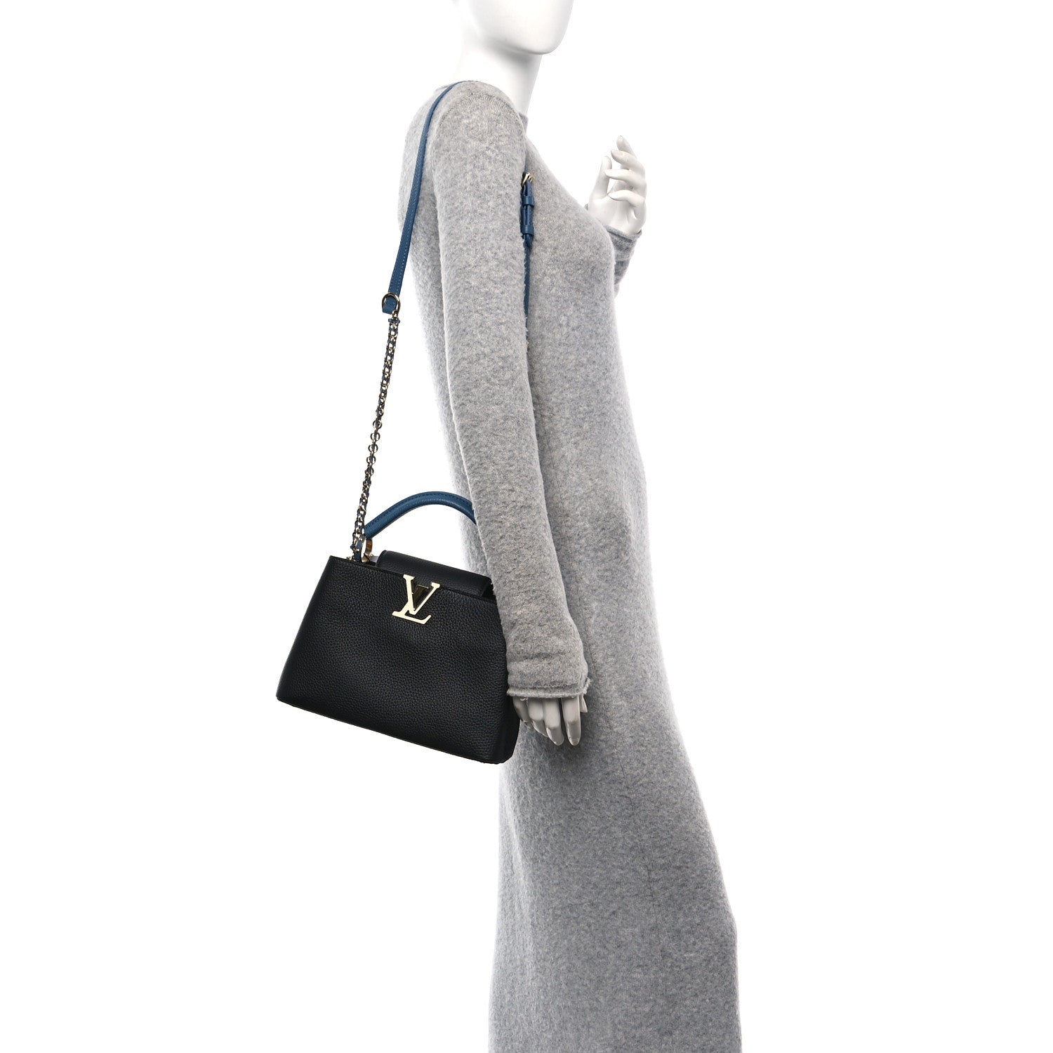 Louis Vuitton Taurillon Capucines BB Black General Blue 2 of 9
