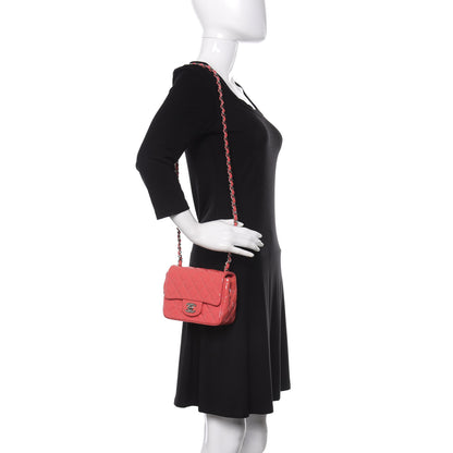 Chanel Patent Quilted Mini Square Flap Pink 2 of 9