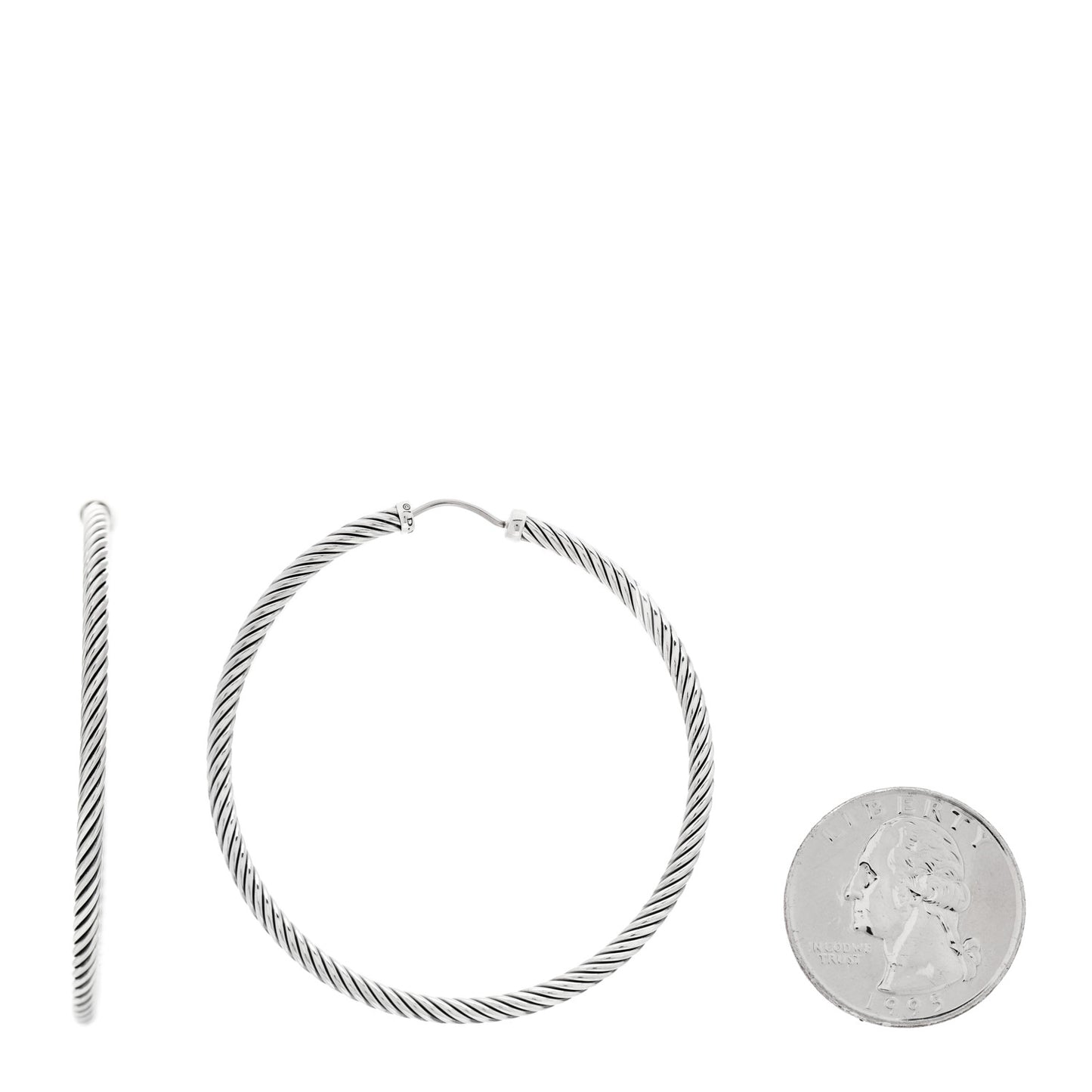 Sterling Silver Extra Large Cable Classics Hoop Earrings