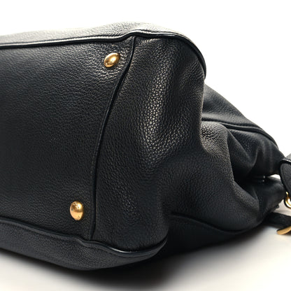 Prada Vitello Daino Tote Black 10 of 11