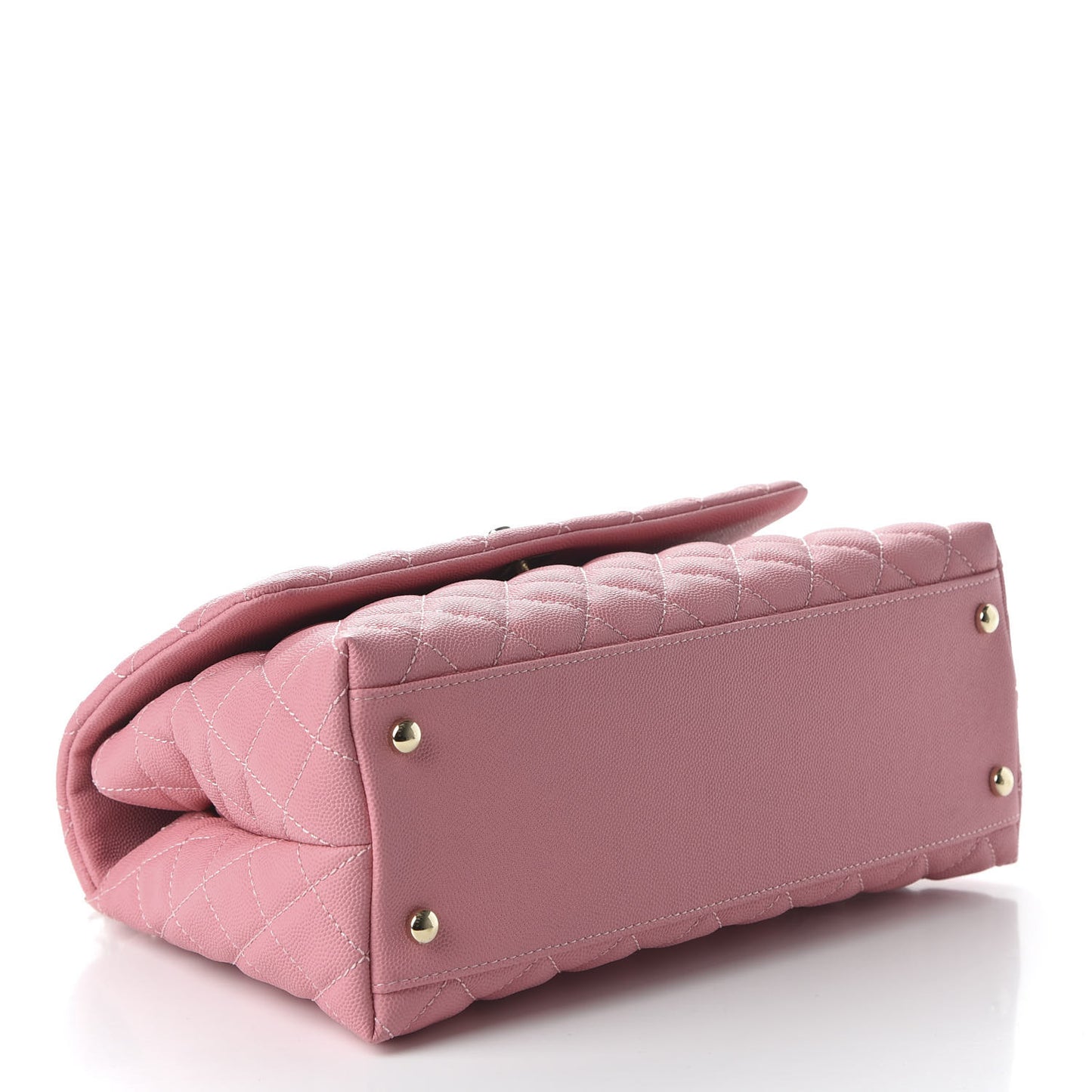 Caviar Quilted Small Coco Handle Flap Rose