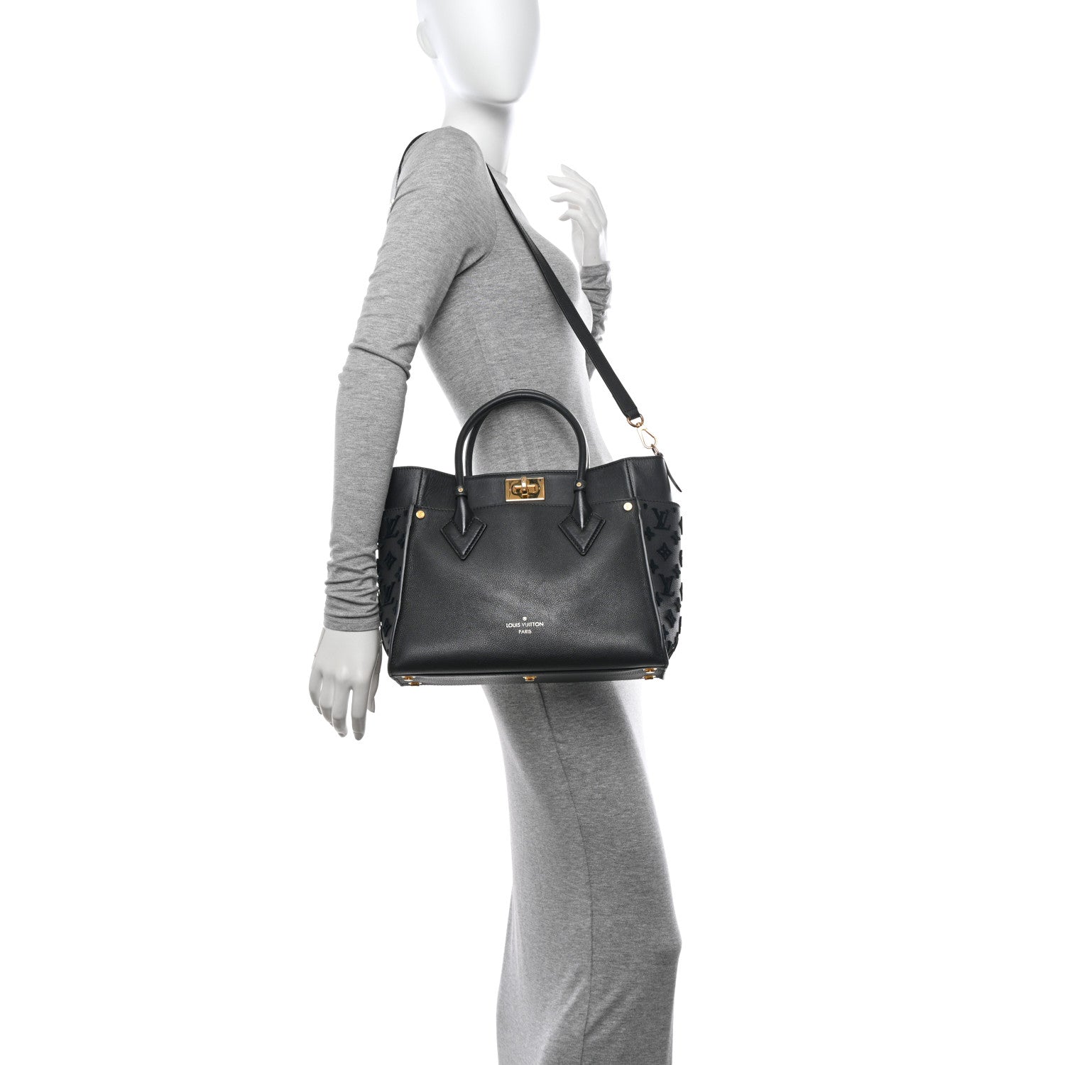 Louis Vuitton Calfskin Monogram Tufting On My Side Black 2 of 14