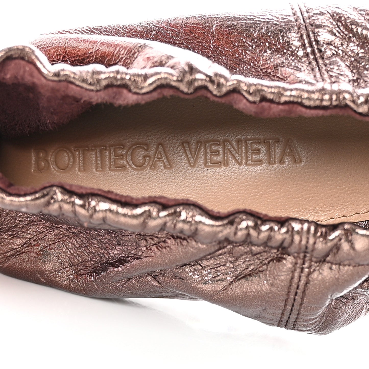 Metallic Crushed Nappa Glitter Plexiglass Almond Pumps 40 Brown
