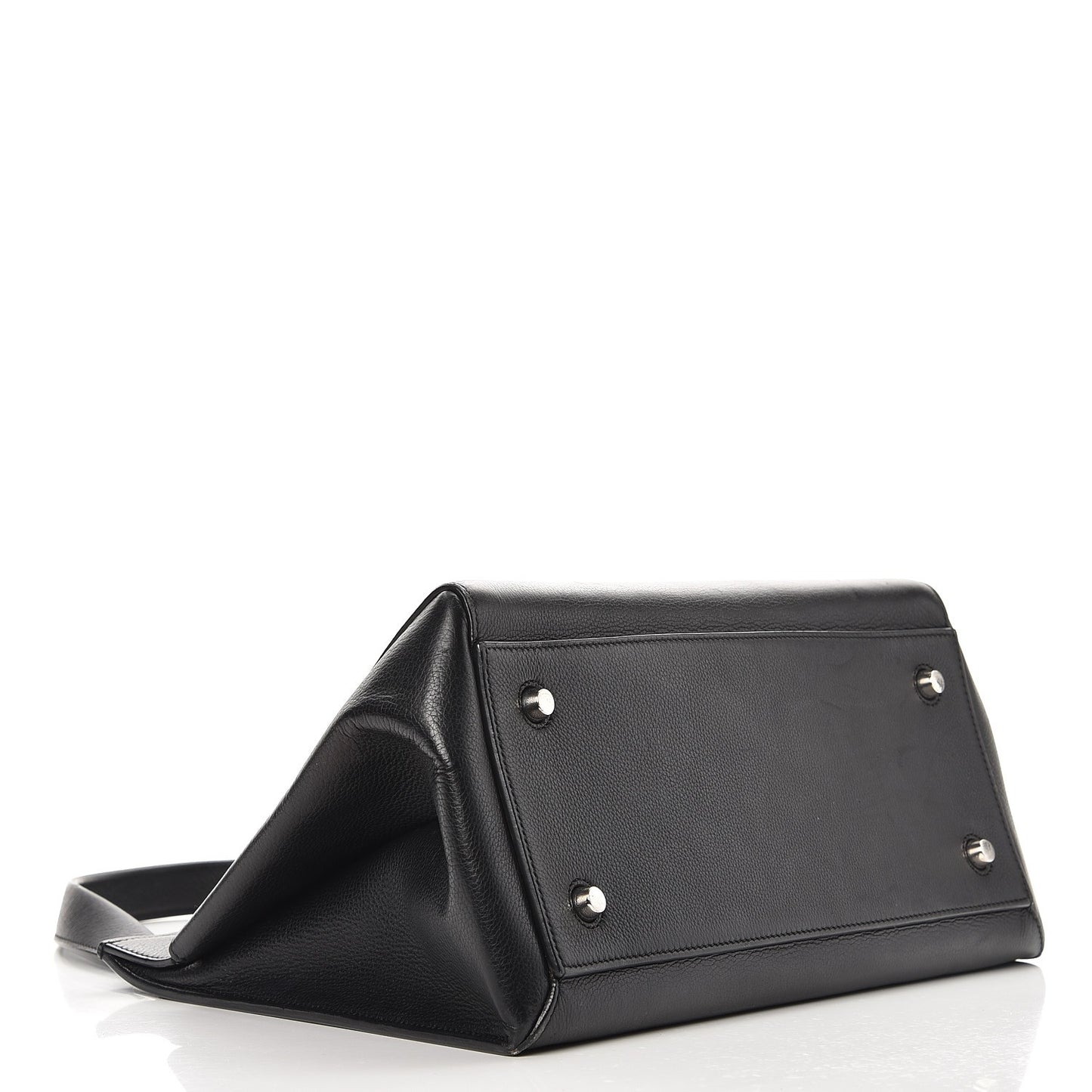 Supple Calfskin Medium Edge Shoulder Bag Black