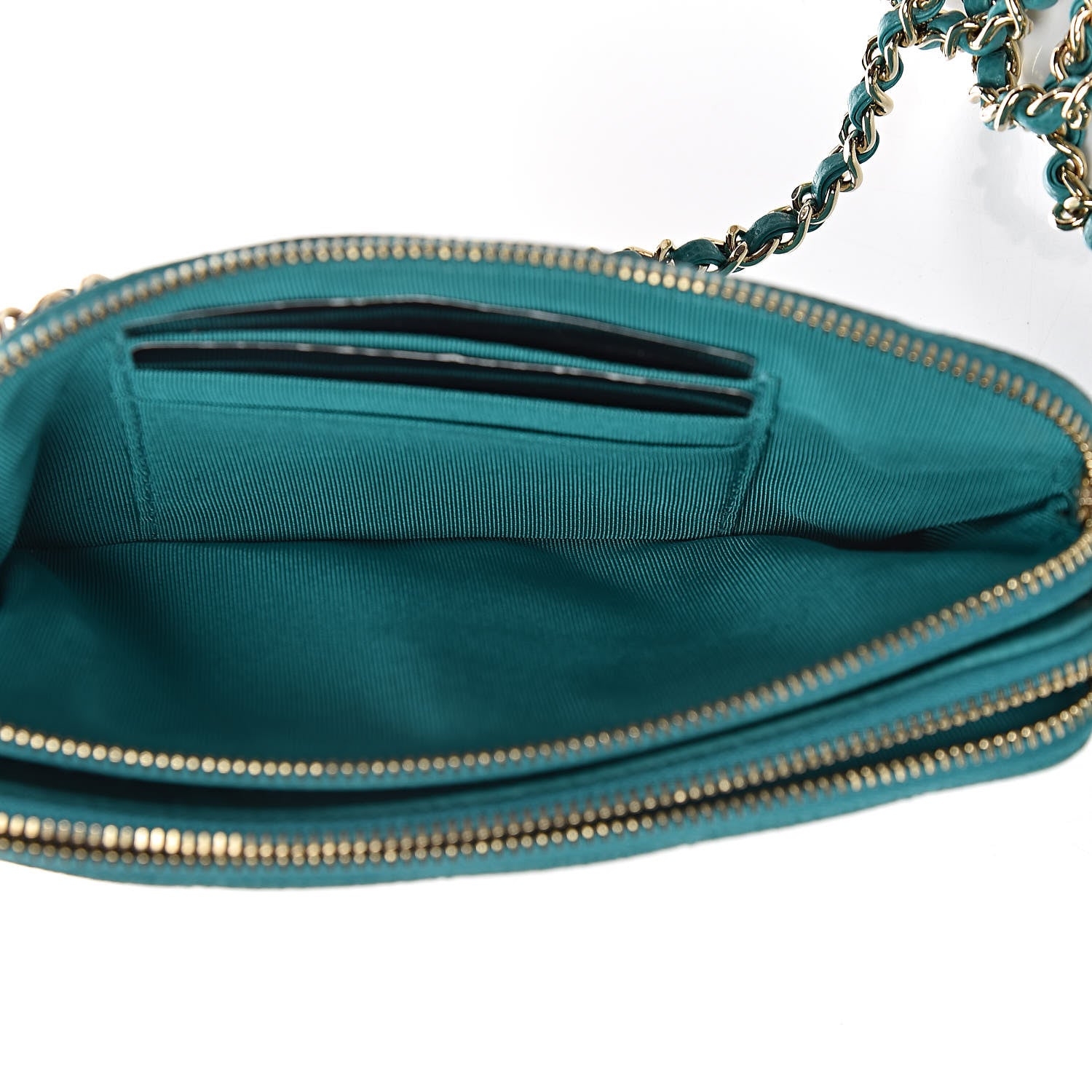 Chanel Caviar Quilted Small Clutch With Chain Turquoise 7 of 13