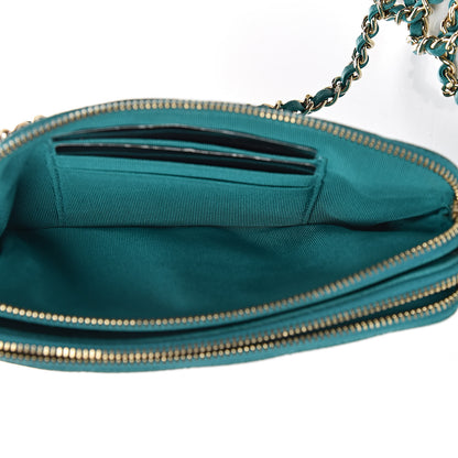 Chanel Caviar Quilted Small Clutch With Chain Turquoise 7 of 13