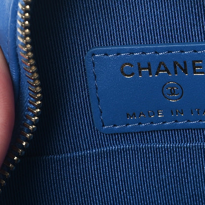 Chanel Lambskin Quilted Round Clutch With Chain Blue 6 of 10