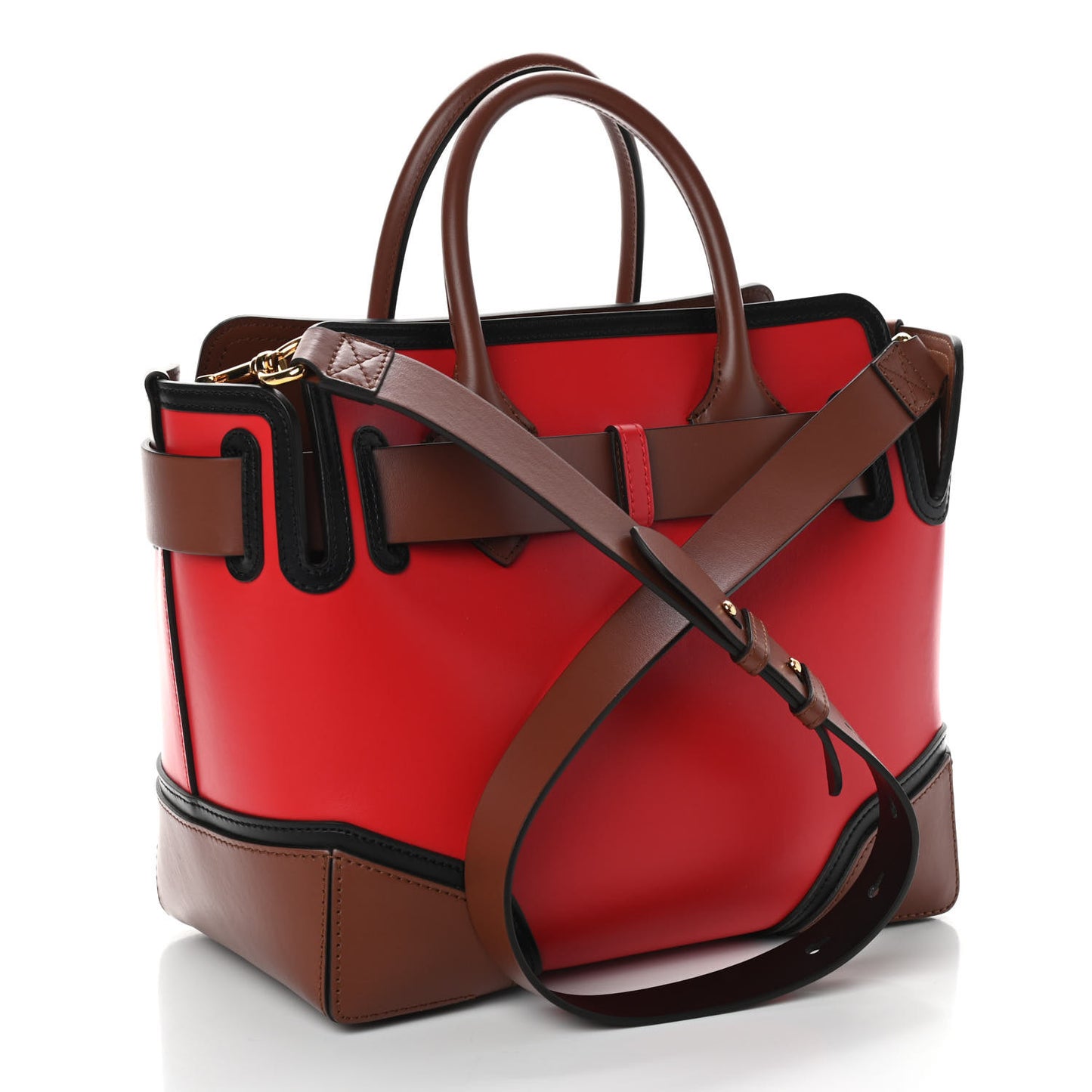 Smooth Calfskin Small Belt Bag Bright Red Tan Black