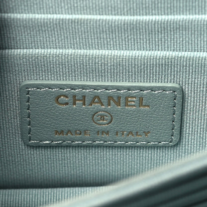 Chanel Lambskin Quilted Mini Trendy CC Wallet On Chain WOC Grey 6 of 10