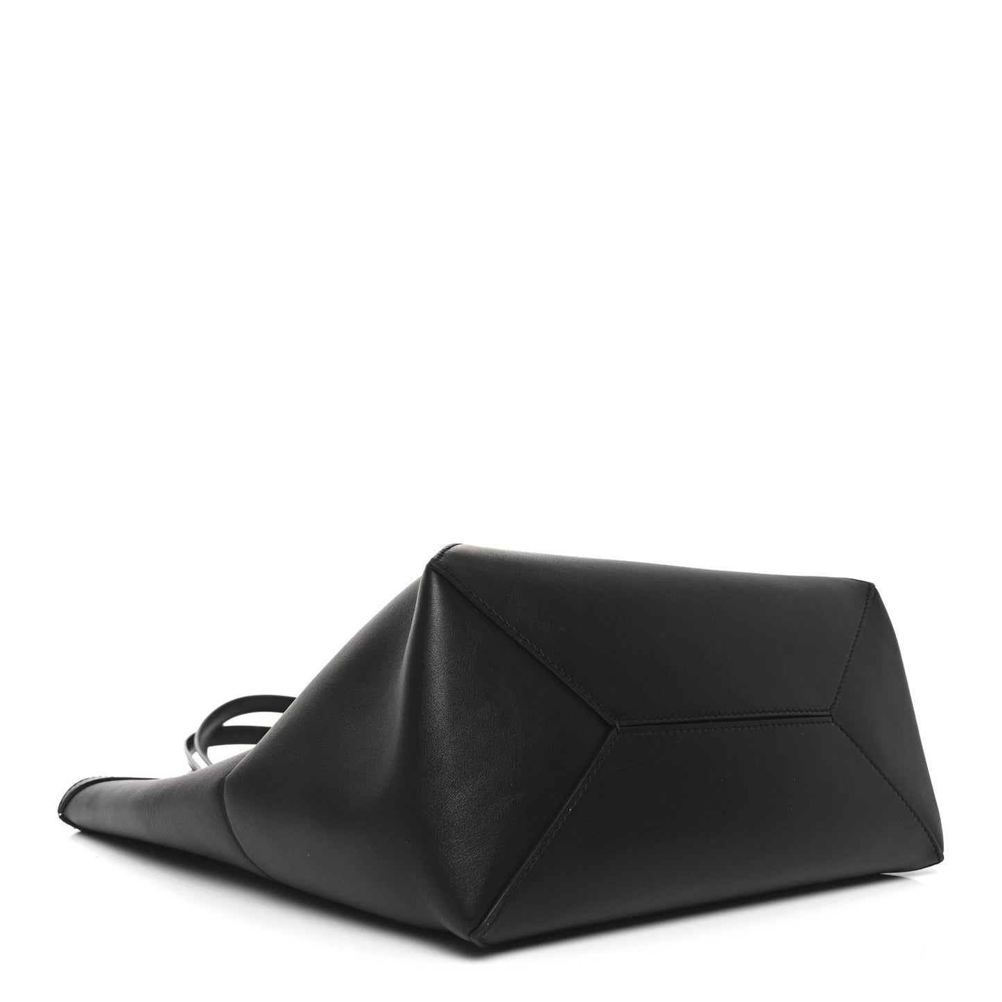 Shiny Calfskin Medium Puzzle Fold Tote Black