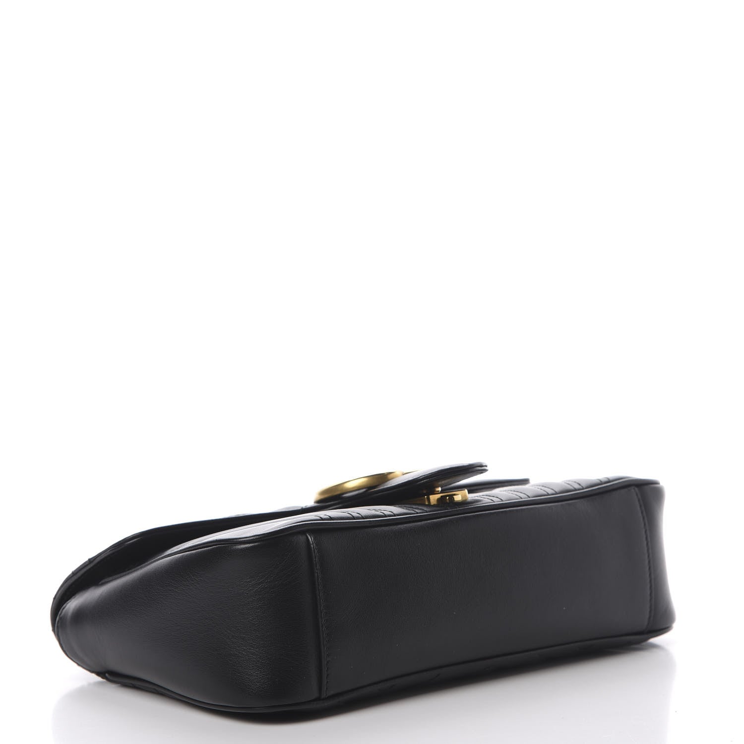 Gucci Calfskin Matelasse Small GG Marmont Shoulder Bag Black 5 of 12