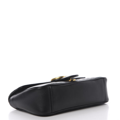 Gucci Calfskin Matelasse Small GG Marmont Shoulder Bag Black 5 of 12