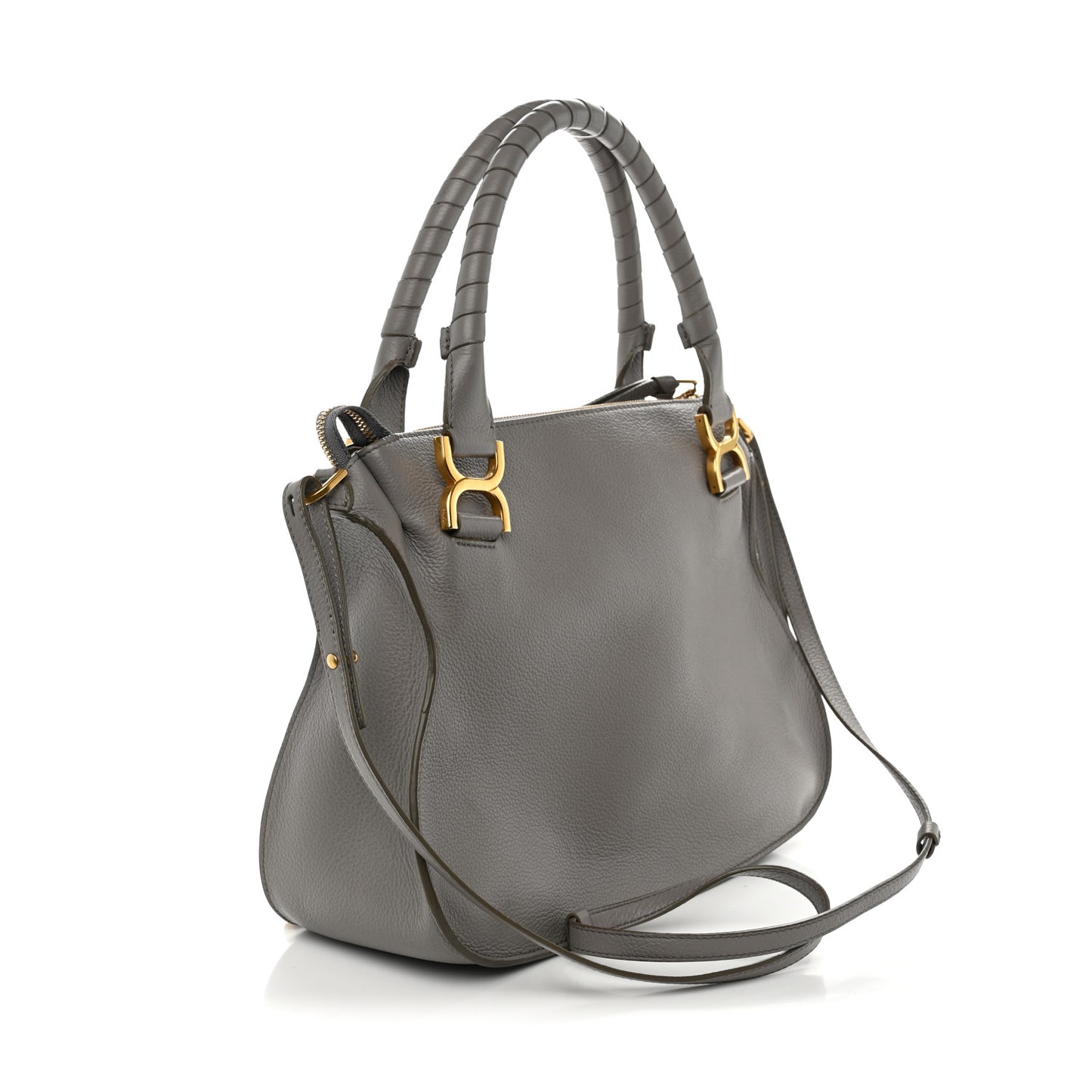 Calfskin Medium Marcie Satchel Cashmere Grey