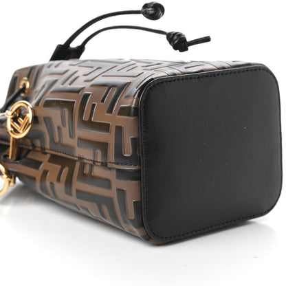 Fendi Vitello Liberty F is Fendi Bi-Color FF 1974 Embossed Mini Mon Tresor Bucket Bag Maya Black 6 of 11