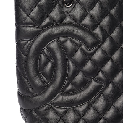 Chanel Calfskin Quilted Medium Cambon Tote Black 12 of 14