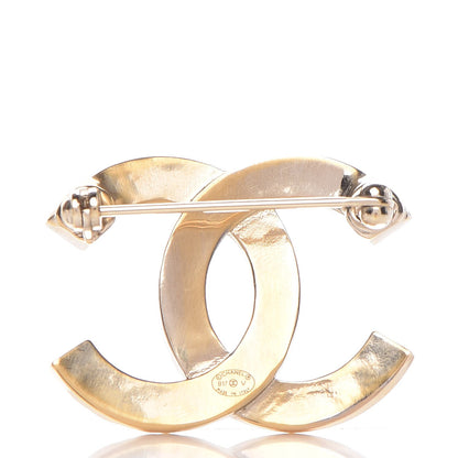 Chanel Baguette Crystal Quilted CC Brooch Gold 3 of 5