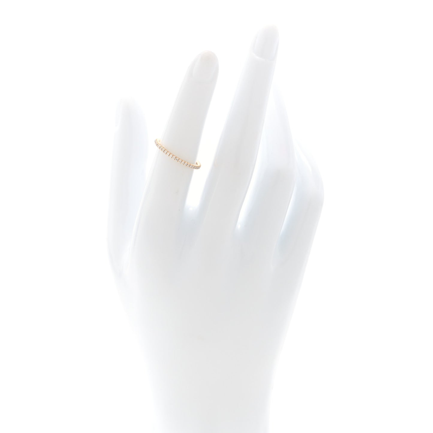 18K Pink Gold Diamond 1.5mm Etincelle de Cartier Wedding Band Ring 50 5.25