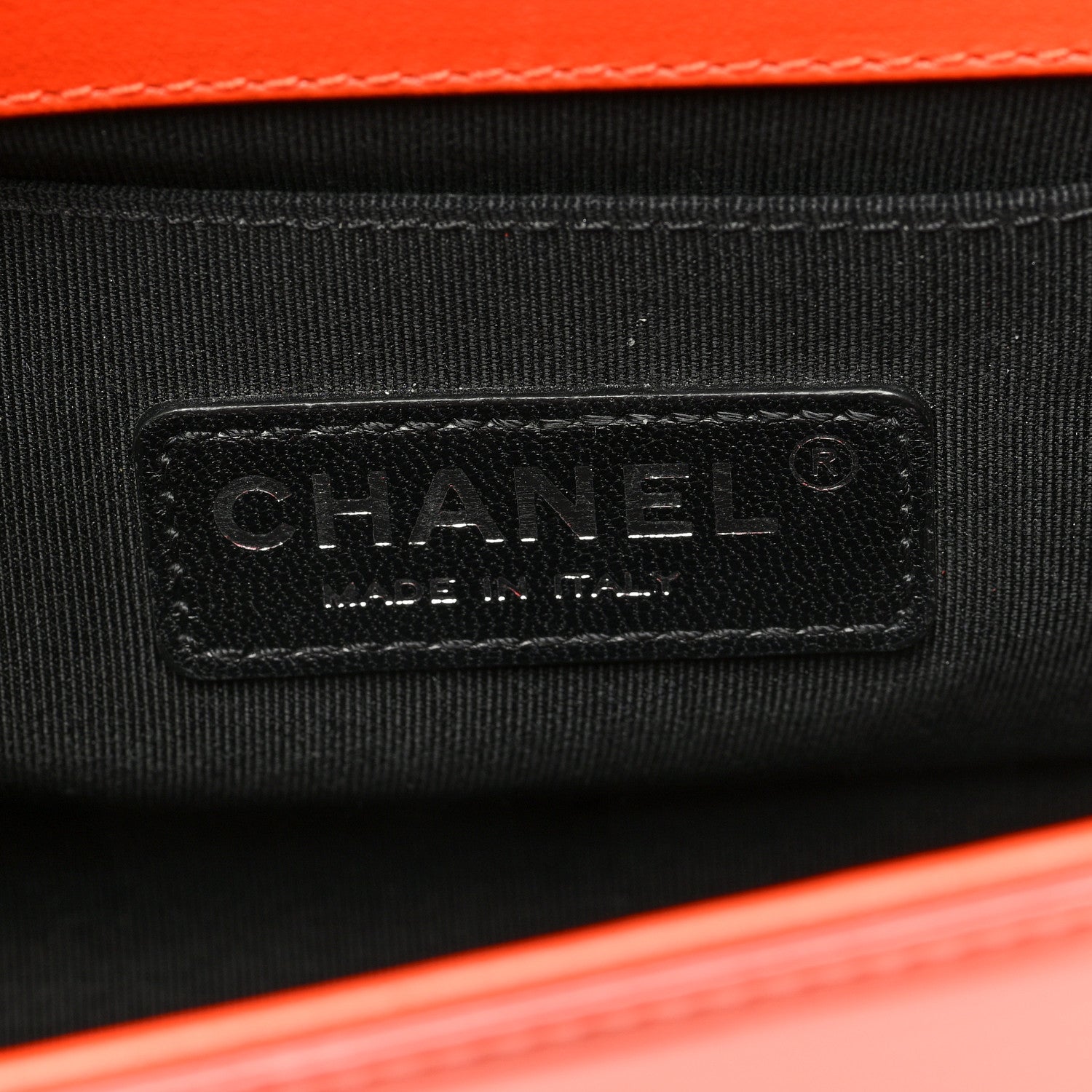 Chanel Patent Calfskin Quilted Small Plexiglass Boy Flap Orange 6 of 13